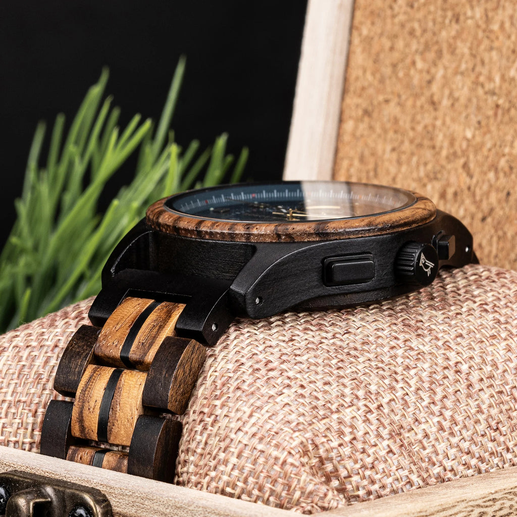Mens Handcrafted Vintage Wood Wristwatch