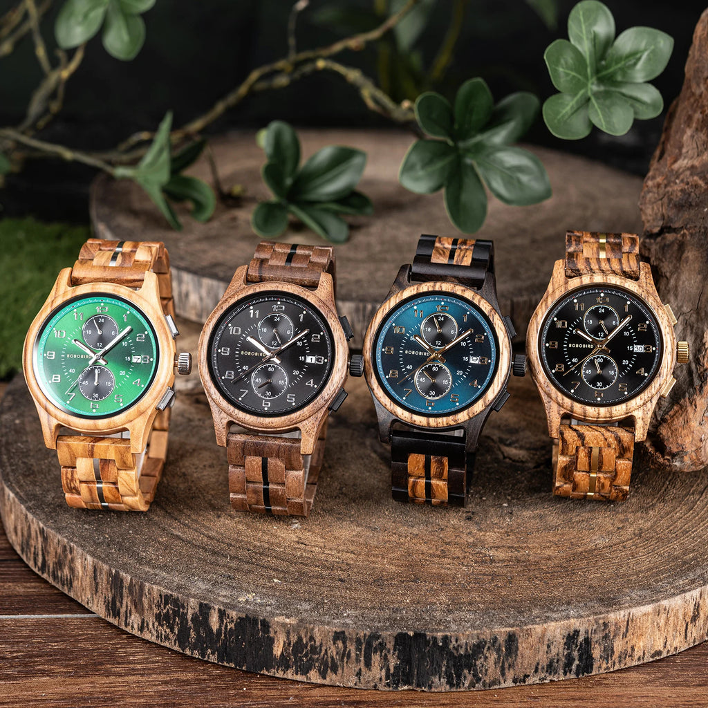 Mens Handcrafted Vintage Wood Wristwatch