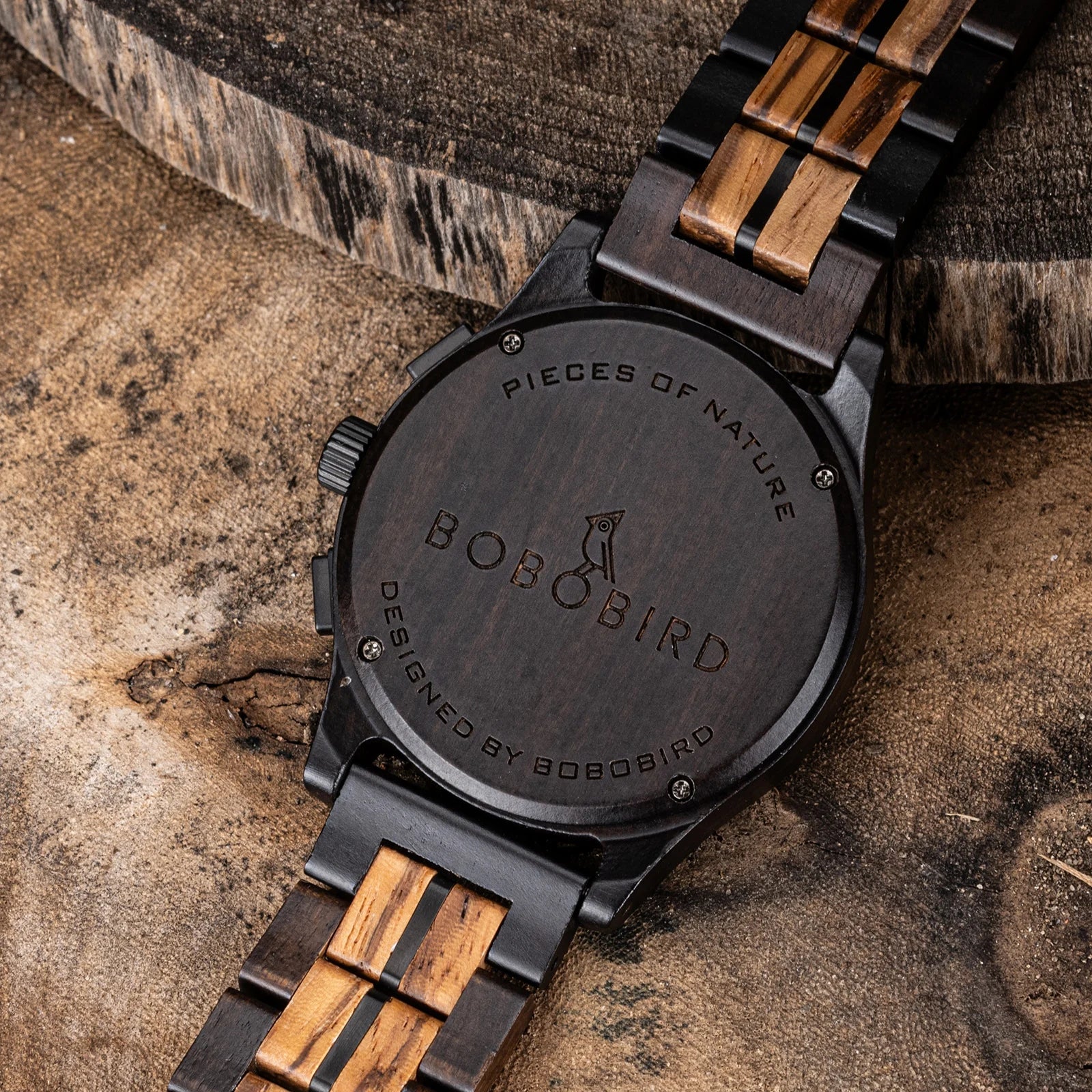 Mens Handcrafted Vintage Wood Wristwatch