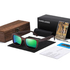 Natural Bamboo Wooden Sunglasses With Gift Box