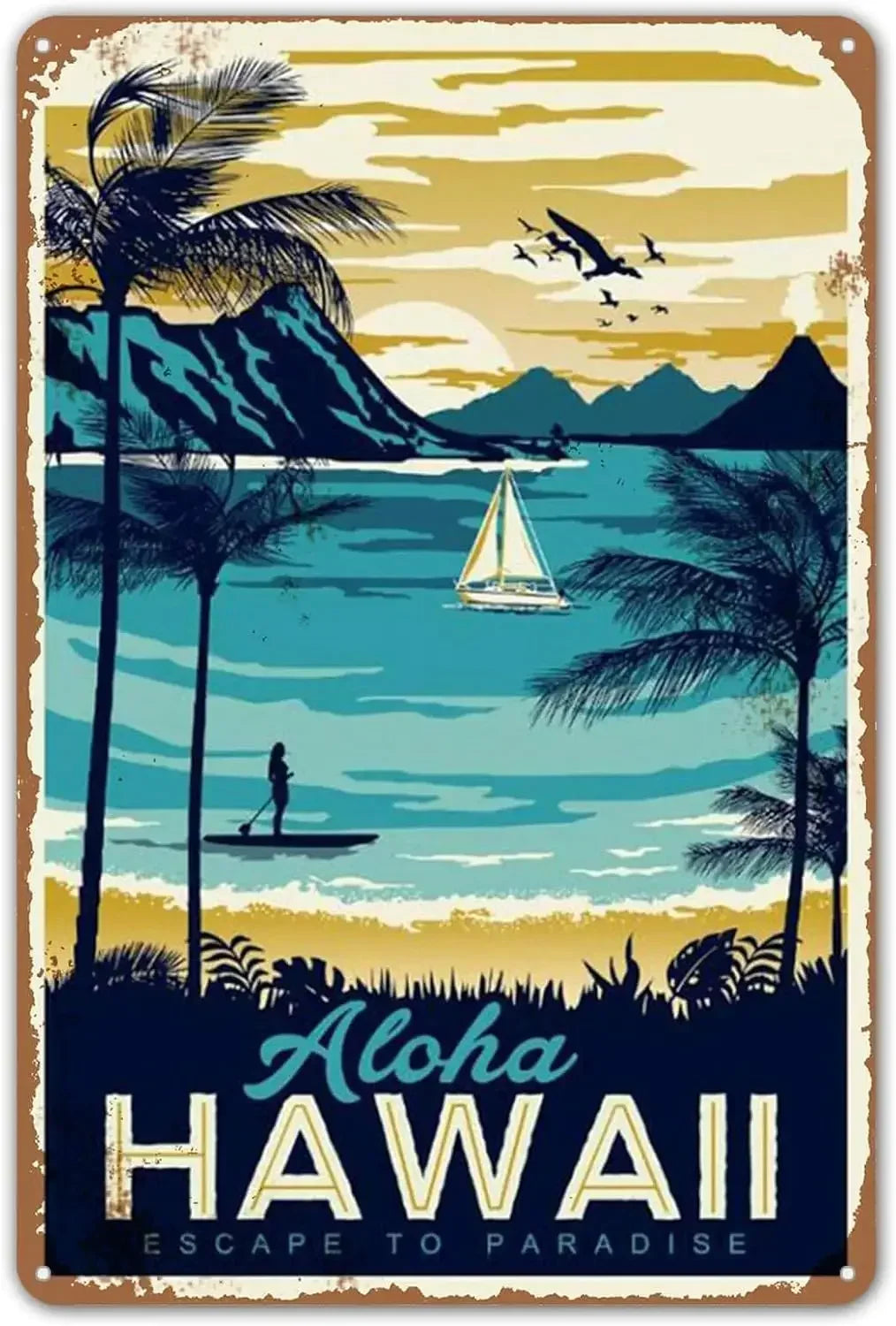 Retro Tin Beach Signs - Buy 2 Get 1 Free