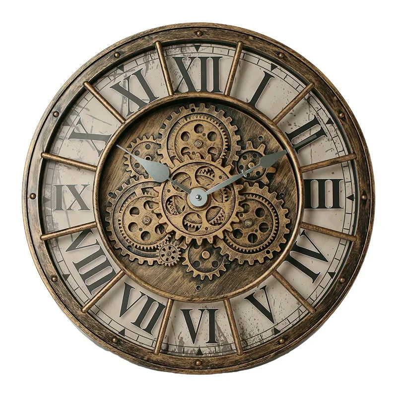 Retro Industrial Gear Wall Clock