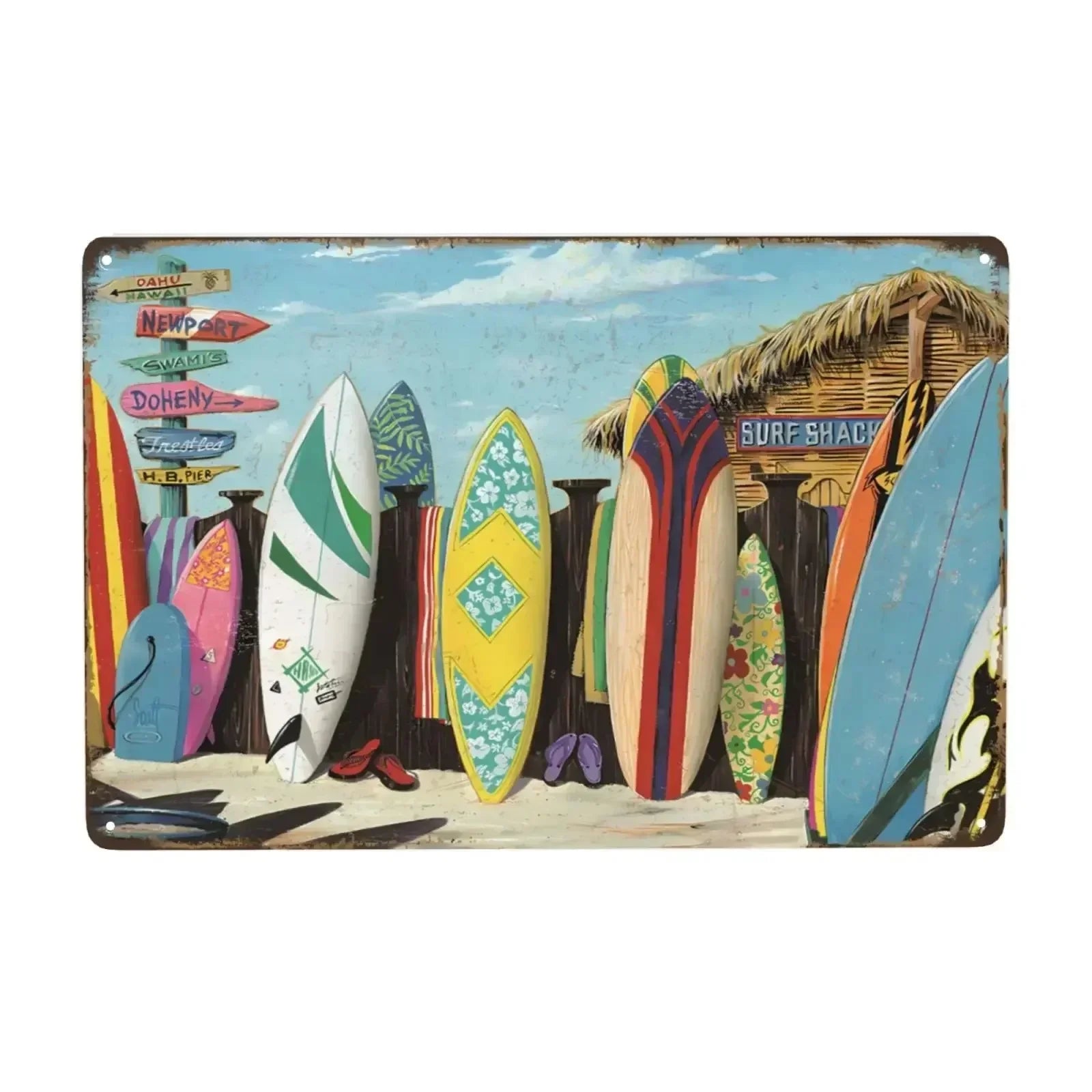 Retro Tin Beach Signs - Buy 2 Get 1 Free