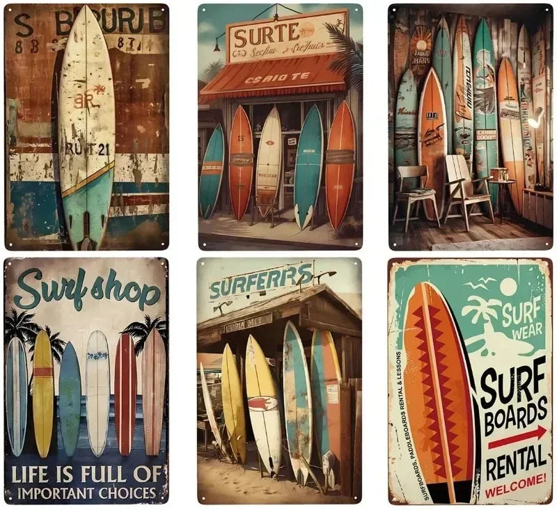 Retro Tin Beach Signs - Buy 2 Get 1 Free