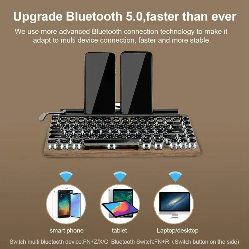 Retro Typewriter Keyboard Wireless Keyboard