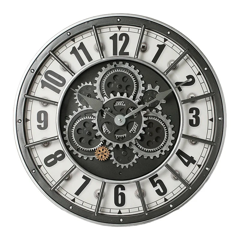 Retro Industrial Gear Wall Clock