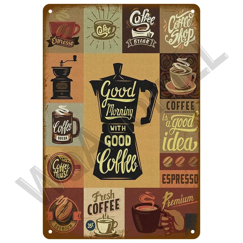 Various Vintage Coffee Metal Signs - Buy 2 Get 1 Free