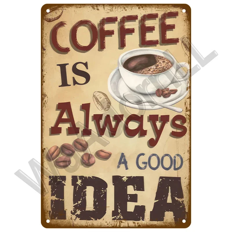 Various Vintage Coffee Metal Signs - Buy 2 Get 1 Free