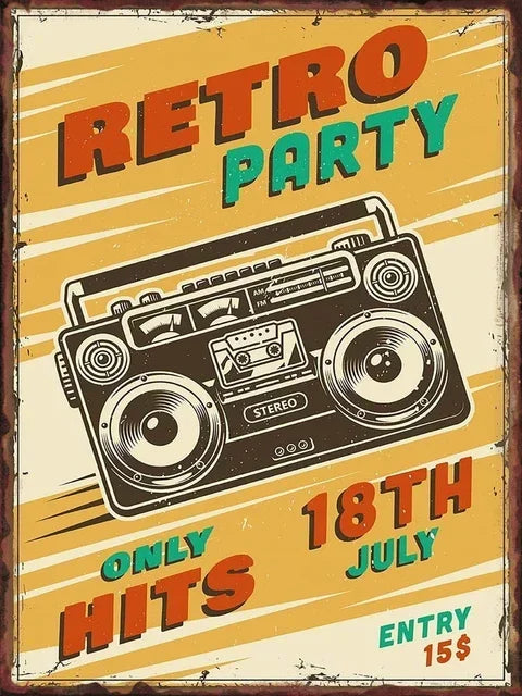 Retro Vintage Music Tin Signs - Buy 2 Get 1 Free