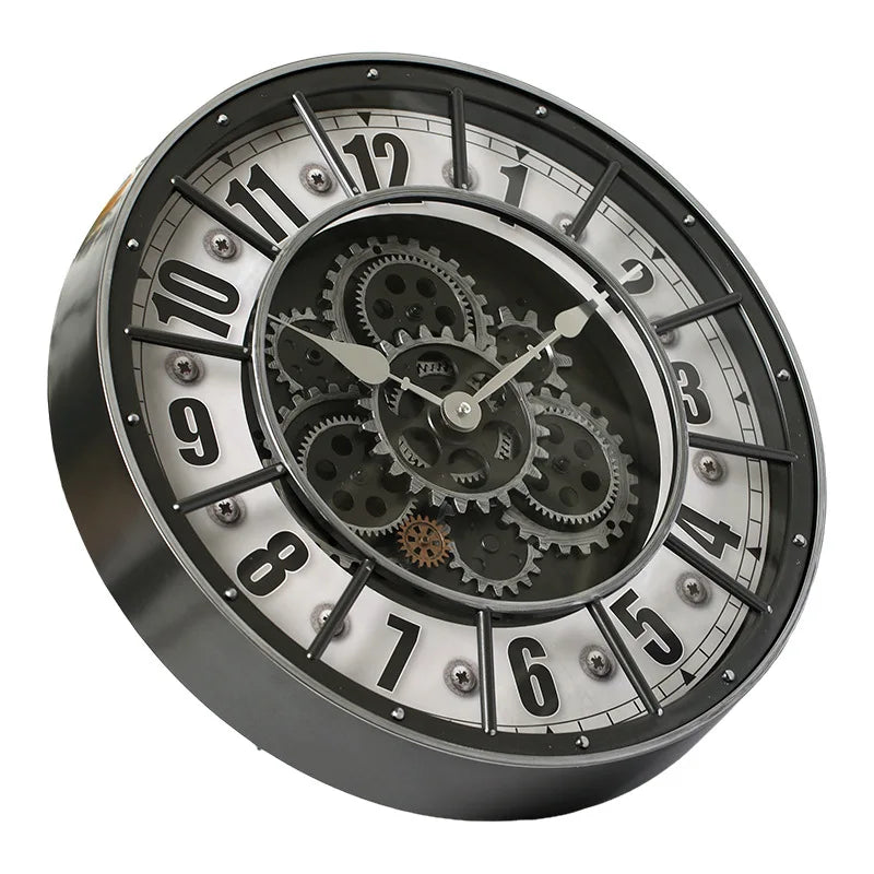 Retro Industrial Gear Wall Clock