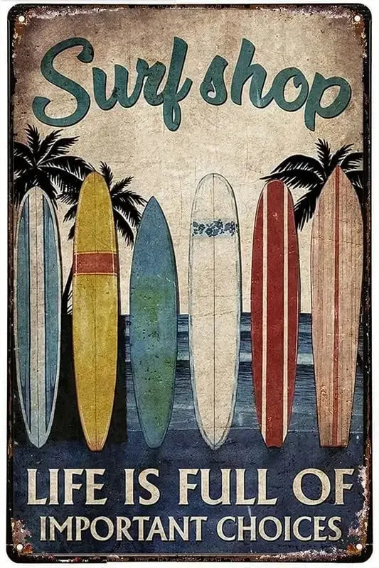 Retro Tin Beach Signs - Buy 2 Get 1 Free