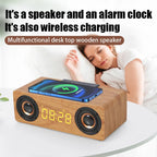 Fast Wireless Charger & Bluetooth Wooden Speaker