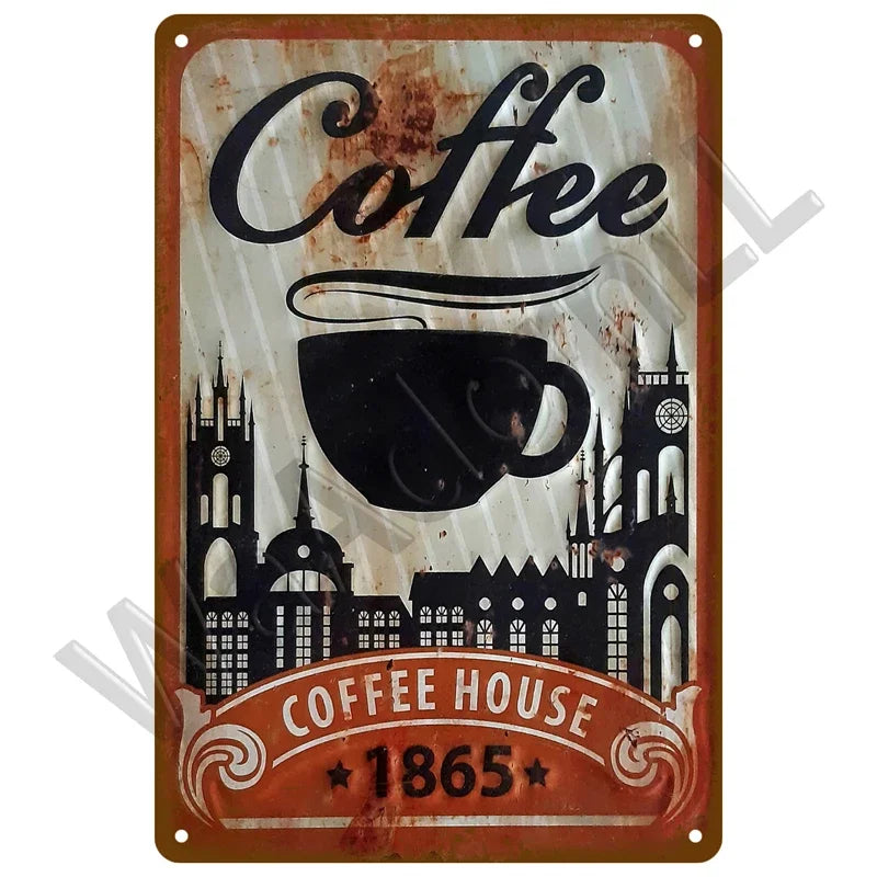 Various Vintage Coffee Metal Signs - Buy 2 Get 1 Free
