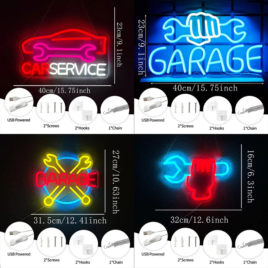 Garage Neon Sign For Wall Decor