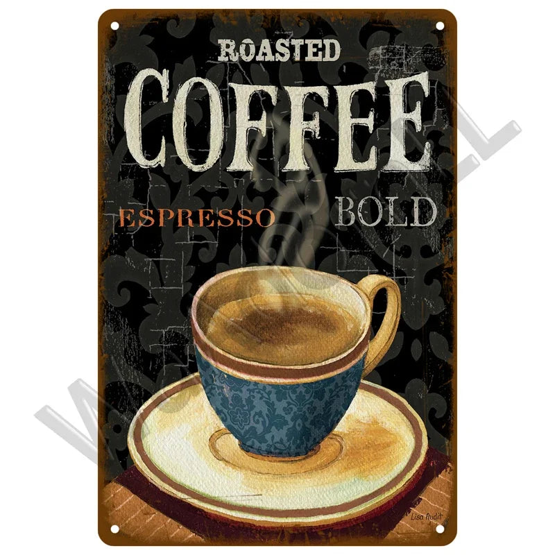 Various Vintage Coffee Metal Signs - Buy 2 Get 1 Free