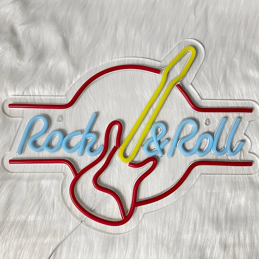 Rock Roll Music Neon Sign