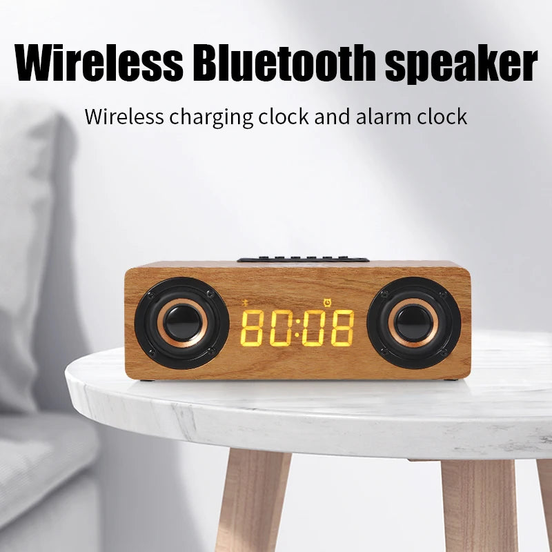 Fast Wireless Charger & Bluetooth Wooden Speaker