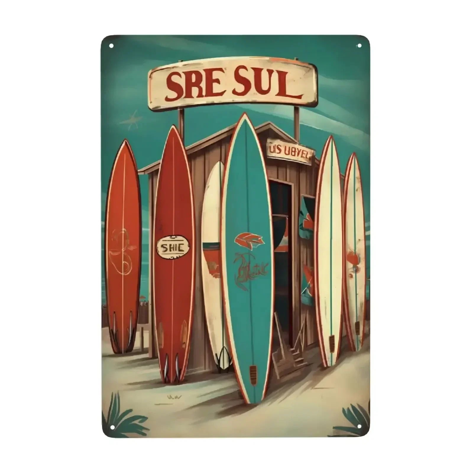 Retro Tin Beach Signs - Buy 2 Get 1 Free