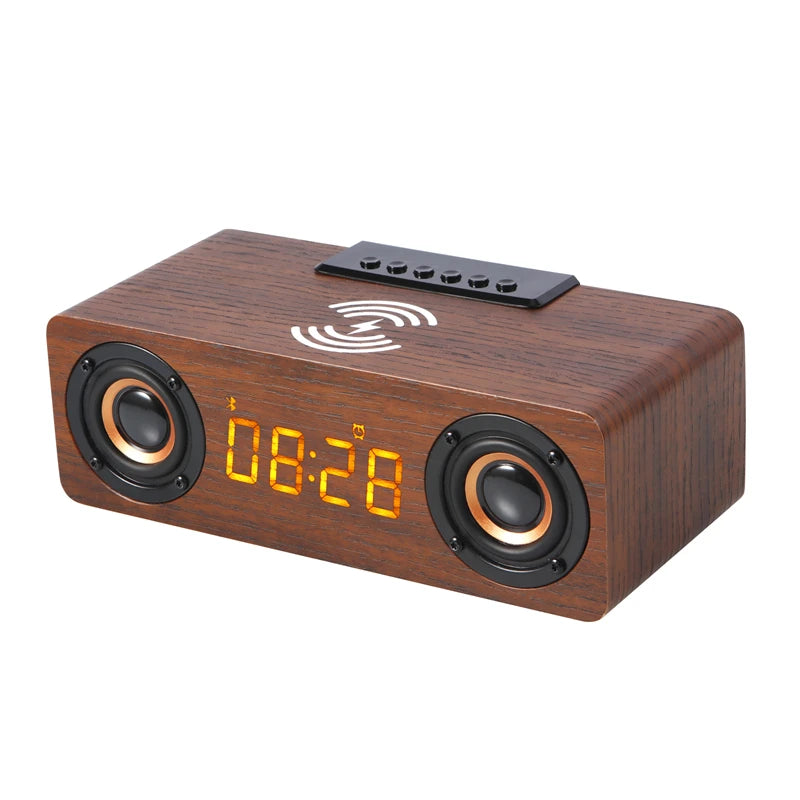 Fast Wireless Charger & Bluetooth Wooden Speaker