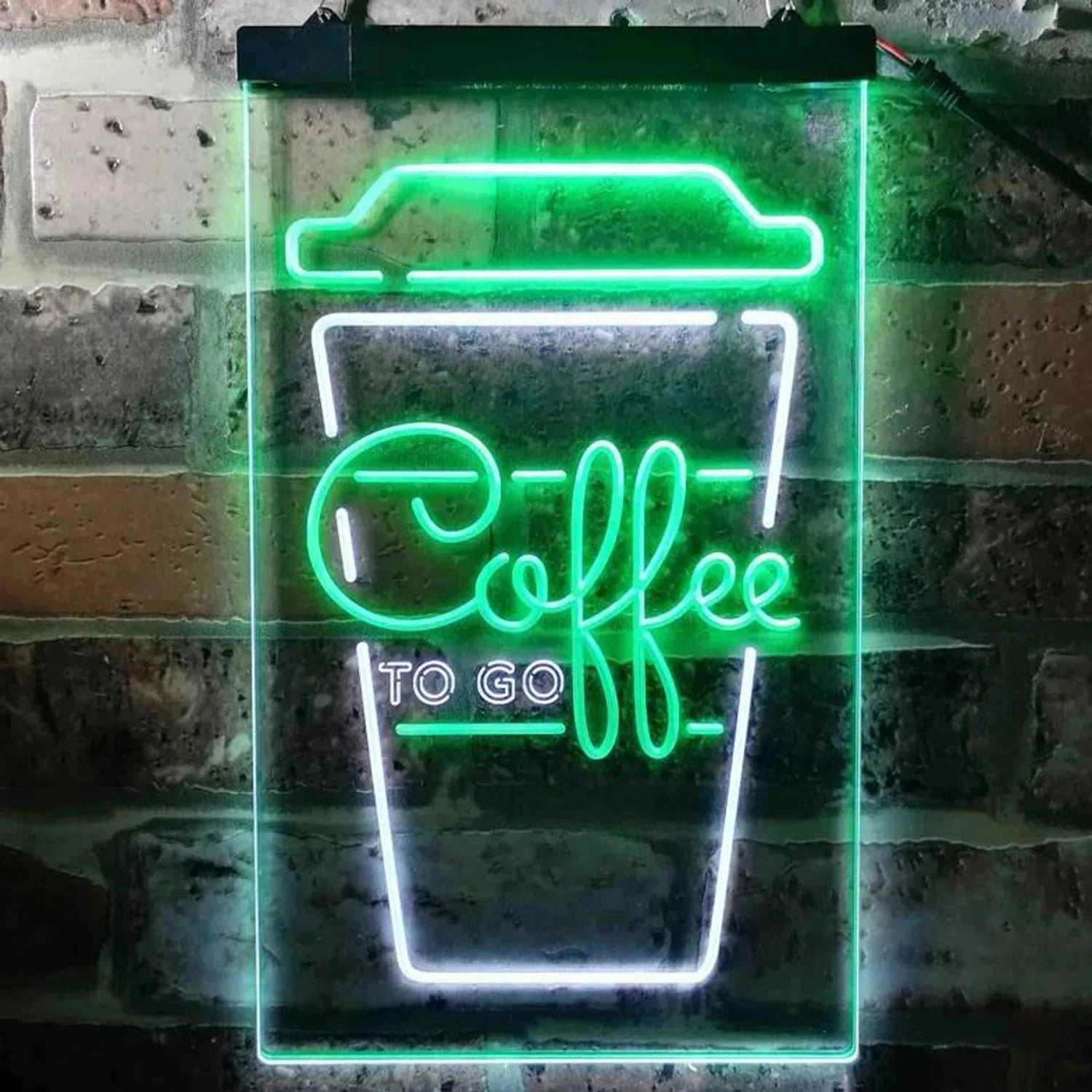 Dual Colour Coffee To Go Neon Light
