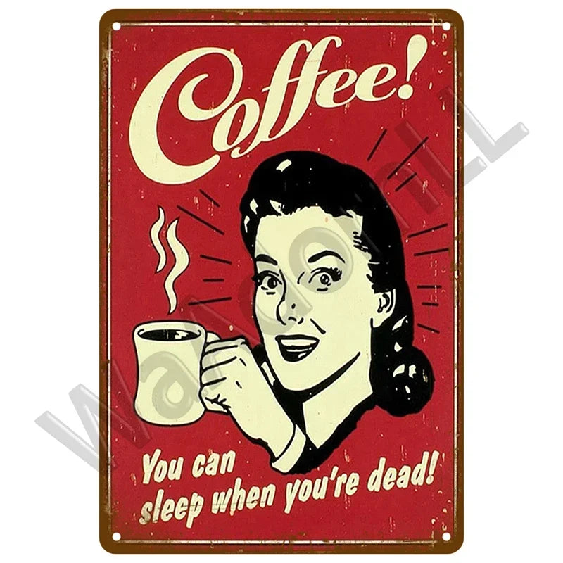 Various Vintage Coffee Metal Signs - Buy 2 Get 1 Free