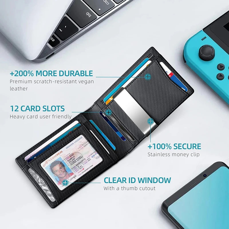 Rfid Carbon Fibre Luxury Mens Wallet