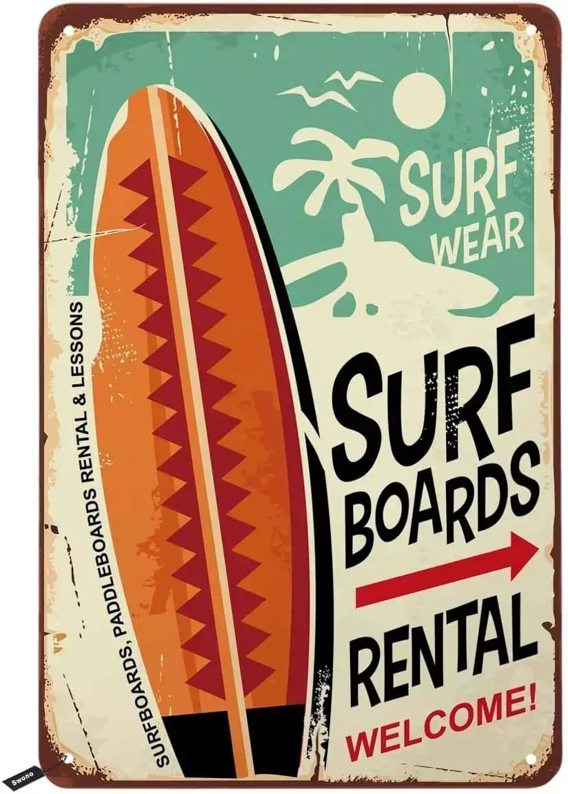 Retro Tin Beach Signs - Buy 2 Get 1 Free