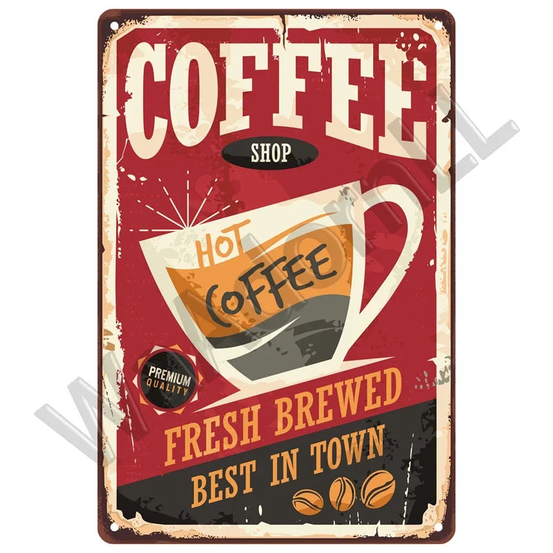 Various Vintage Coffee Metal Signs - Buy 2 Get 1 Free