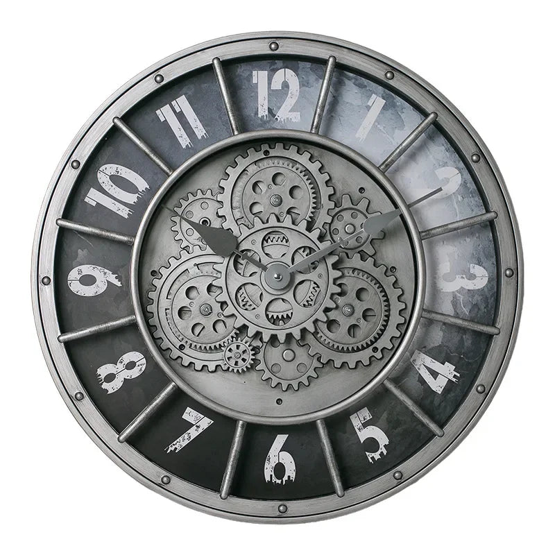 Retro Industrial Gear Wall Clock