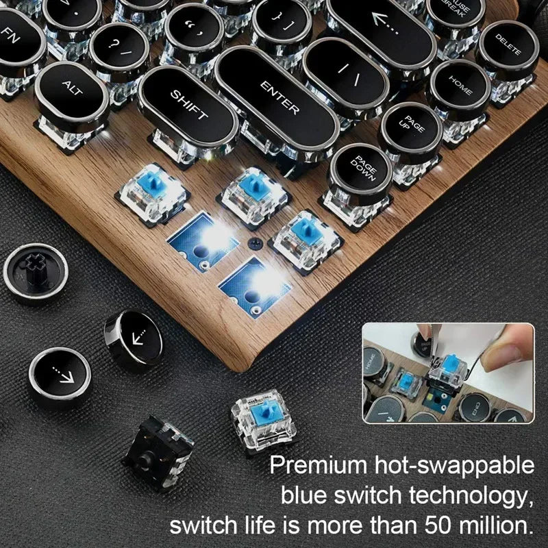 Retro Typewriter Keyboard Wireless Keyboard