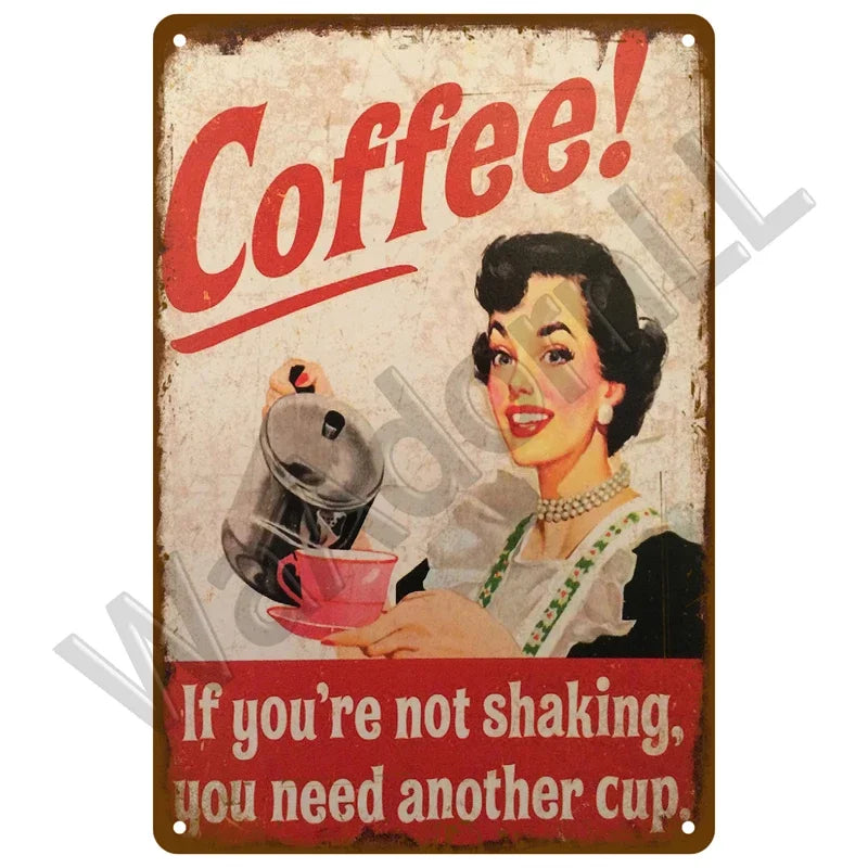 Various Vintage Coffee Metal Signs - Buy 2 Get 1 Free
