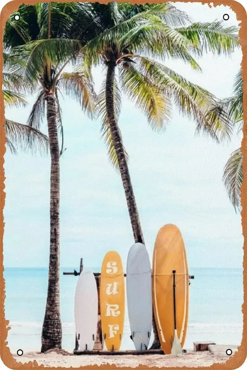 Retro Tin Beach Signs - Buy 2 Get 1 Free