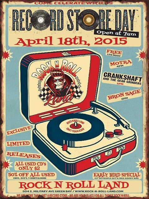 Retro Vintage Music Tin Signs - Buy 2 Get 1 Free